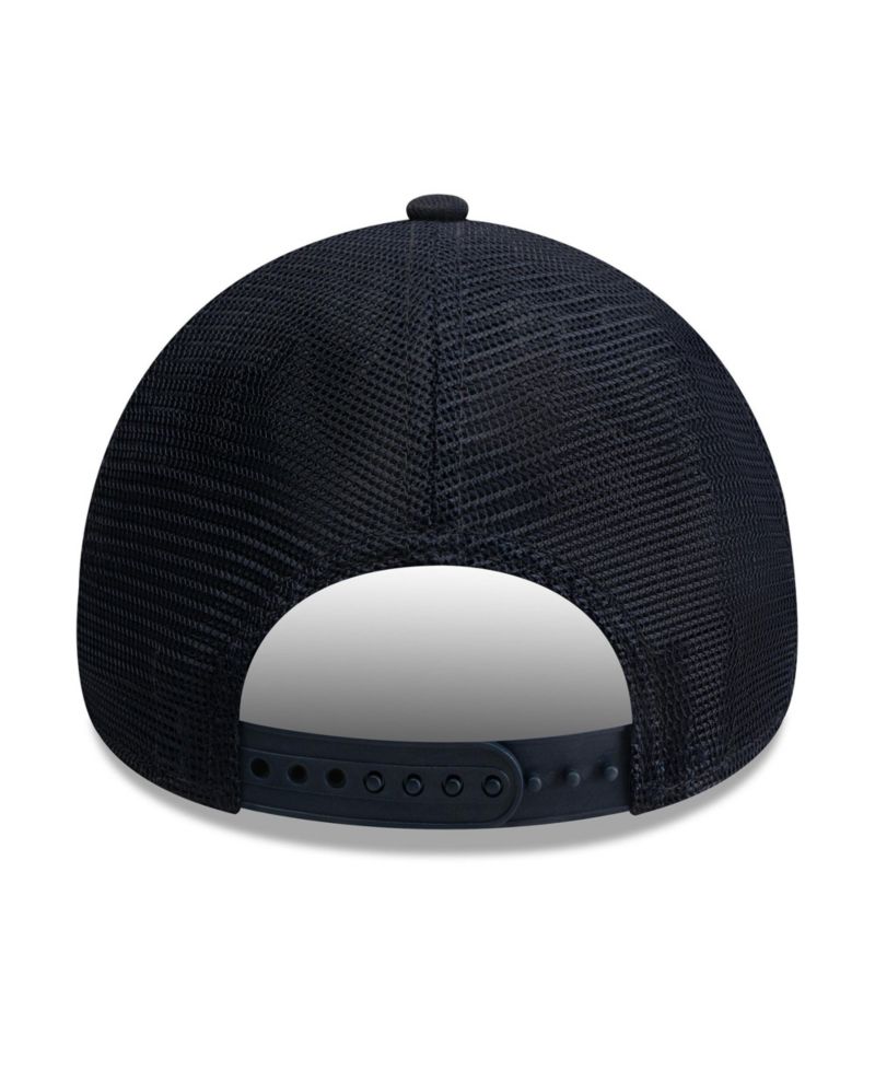 Men's Navy Seattle Mariners Side Script 9FORTY A-Frame Trucker Adjustable Hat