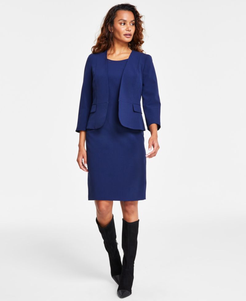 Collarless 2 Piece Dress Suit