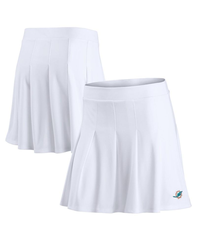 Women's White Miami Dolphins Primary Logo Tennis Skort