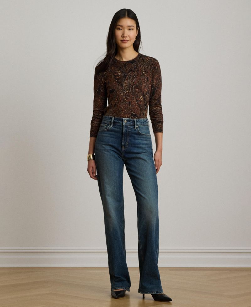 Women's Paisley Long-Sleeve Sweater