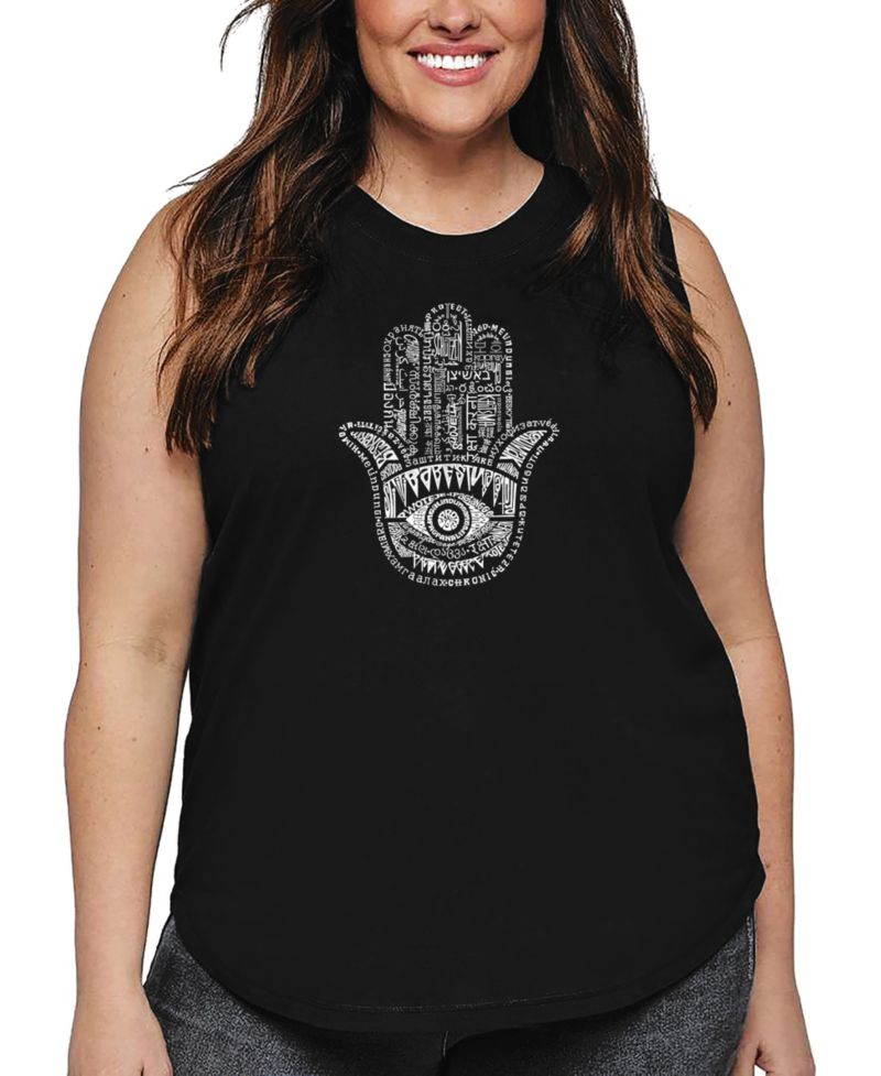 Plus Size Hamsa Word Art Tank Top