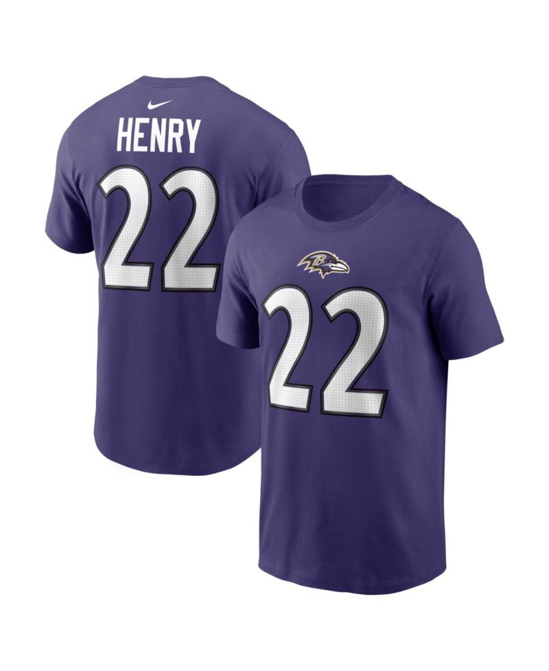 Men's Derrick Henry Purple Baltimore Ravens Name & Number T-Shirt