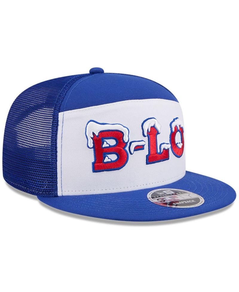 Men's White/Royal Buffalo Bills 2025 Rivalries Collection Team Split Panel 9FIFTY Snapback Hat
