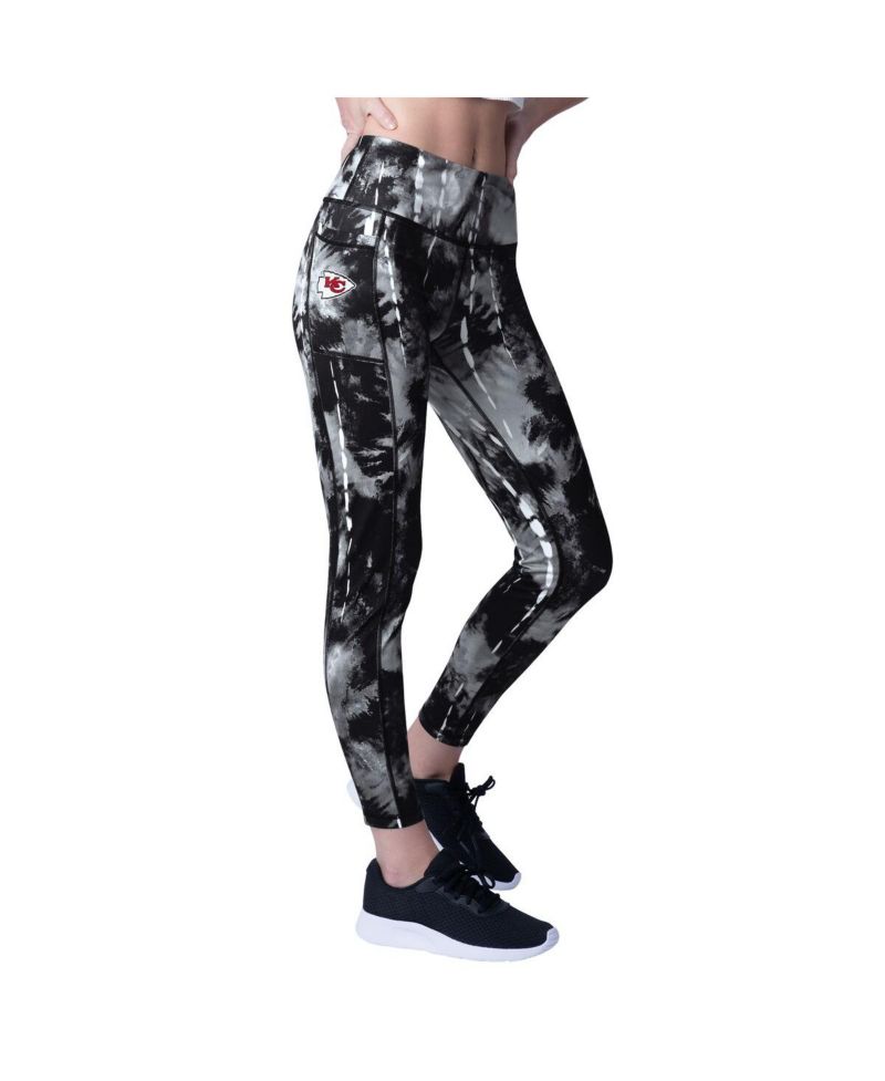 Women's Black Kansas City Chiefs Serena Tie-Dye Leggings