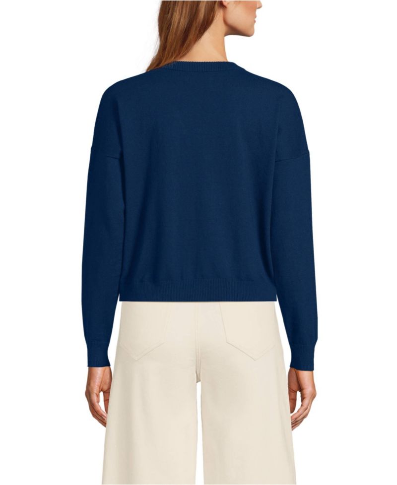 Women's Cotton Wedge Crew Neck Sweater