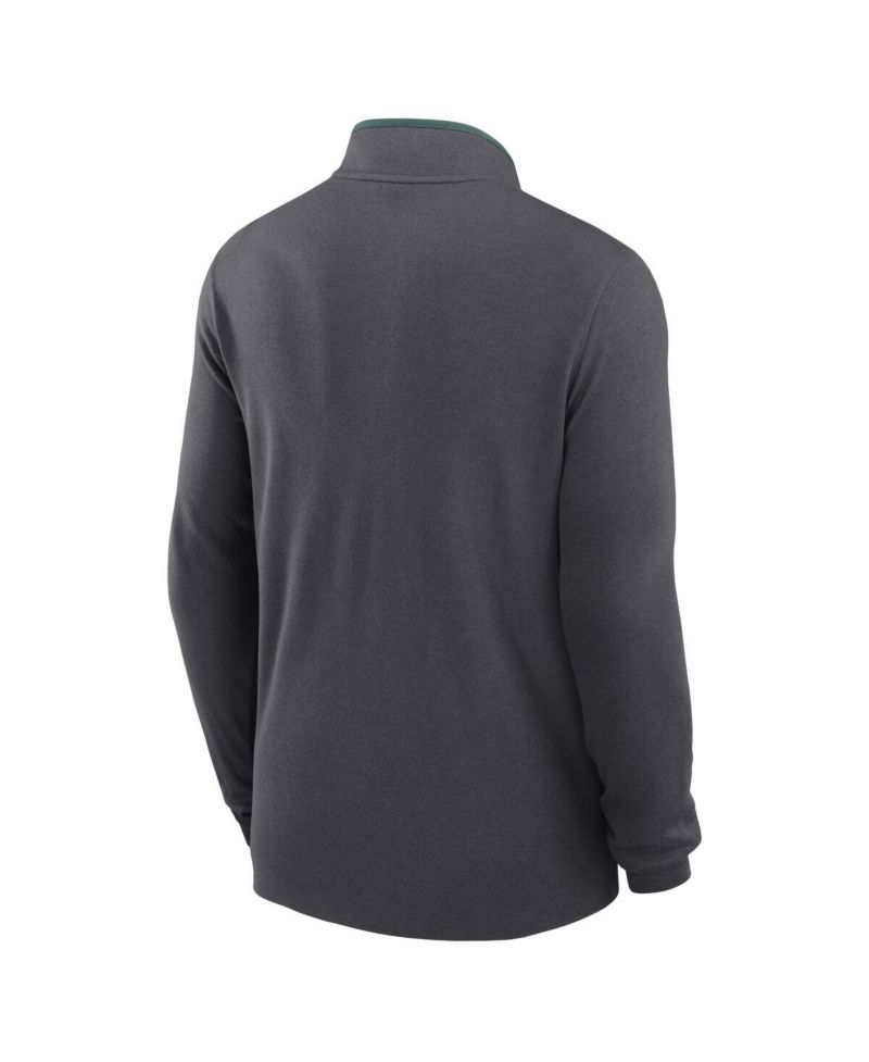Men's Anthracite Michigan State Spartans Courtside Victory Dri-FIT Half-Zip Pullover Sweatshirt