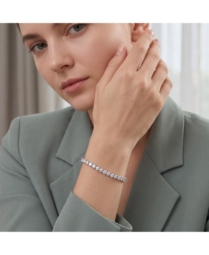 Modern White Gold Plated Radiant 5MM CZ Tennis Bracelet