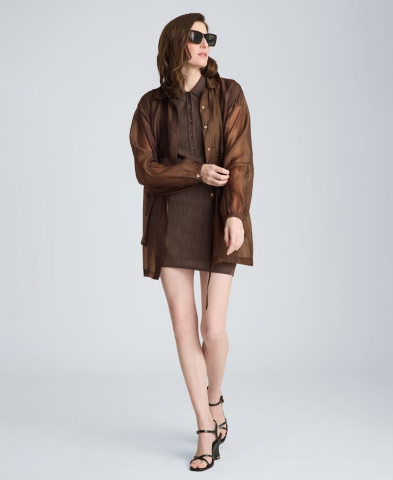 Women's Variegated Ribbed Collared Neck Polo Sweater Dress