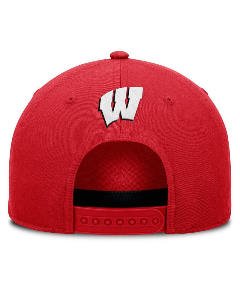 Men's Red Wisconsin Badgers Foul Ball Rope Adjustable Hat