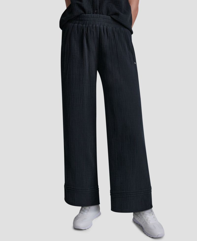 Petite Gauze Straight-Leg Pull-On Pants