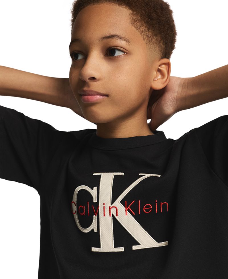 Boys' 8-16 Mesh Applique Short-Sleeve T-Shirt