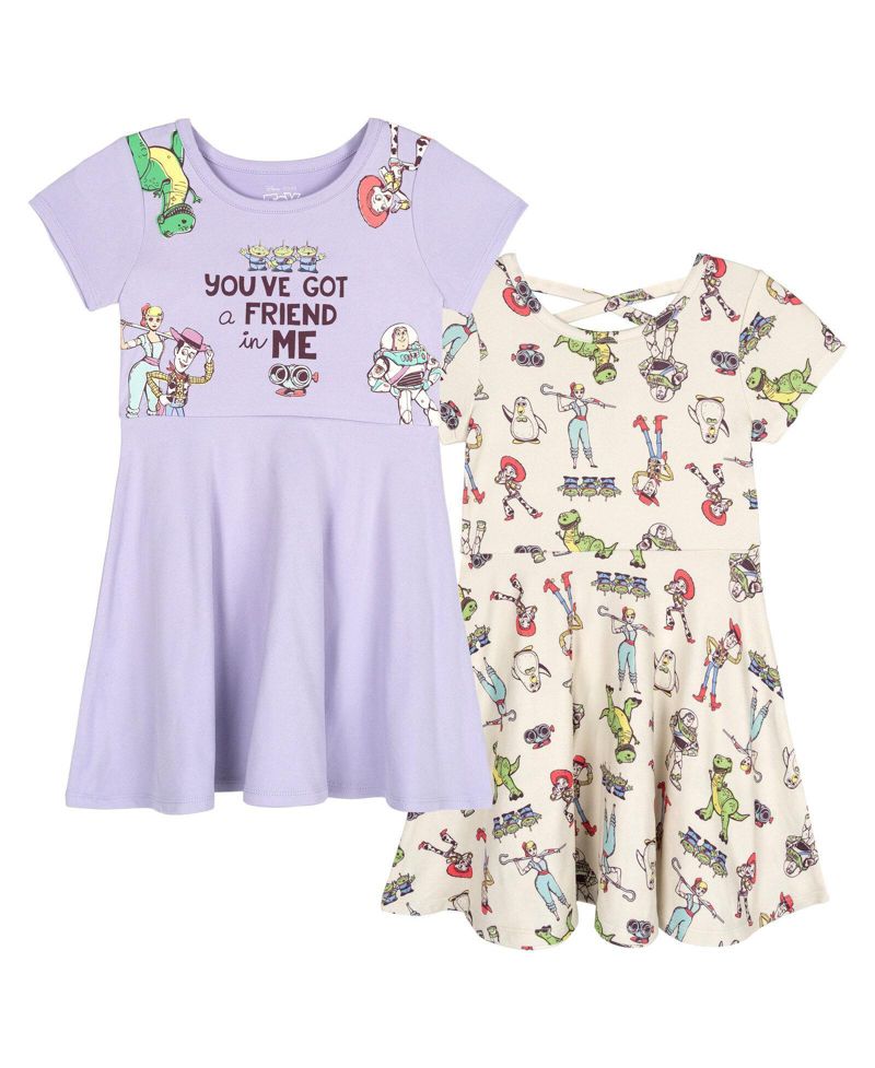 Little Girls 2-Pack Skater Dresses