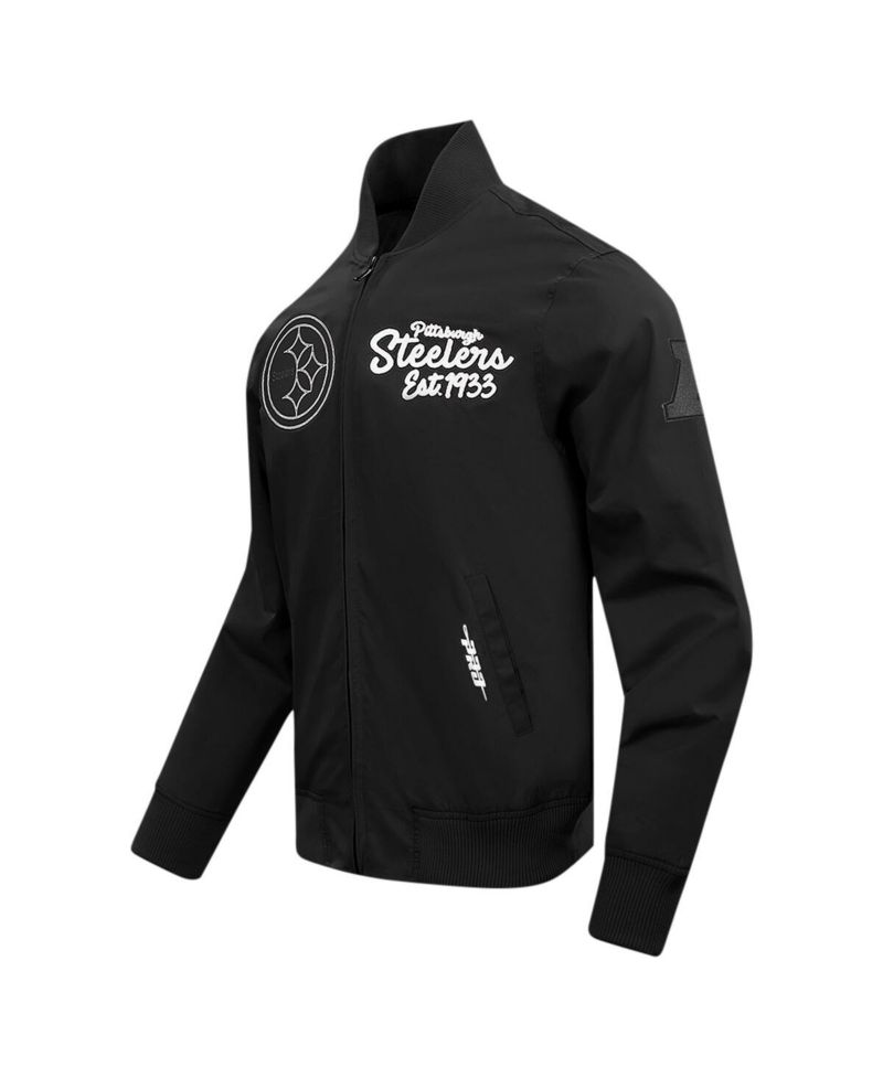 Men's Black Pittsburgh Steelers Paint The City Twill Full-Zip Jacket