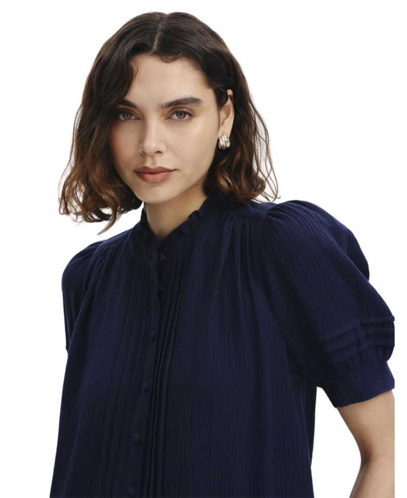 Women's Teagan Pintuck Short-Sleeve Blouse