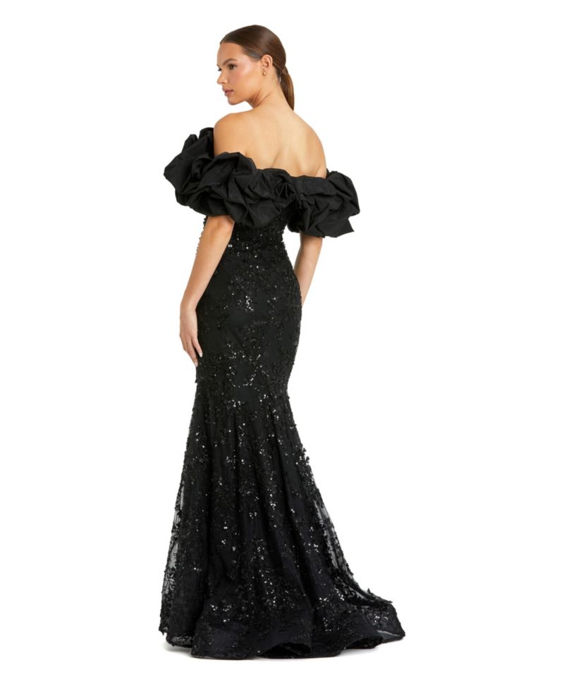 Women's Applique Off The Shoulder Mermaid Gown