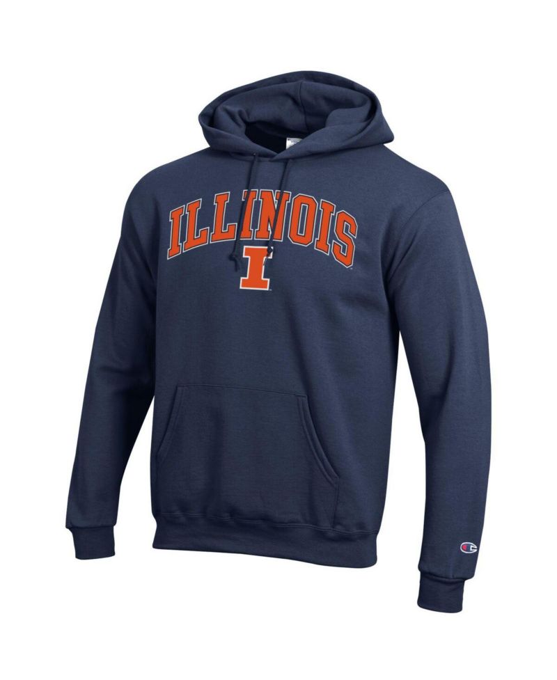 Men's Orange Illinois Fighting Illini Arched Logo Fleece Pullover Hoodie
