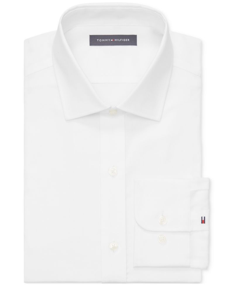Men's TH Flex Essentials Wrinkle Free Stretch Dress Shirt, Regular & Slim Fit