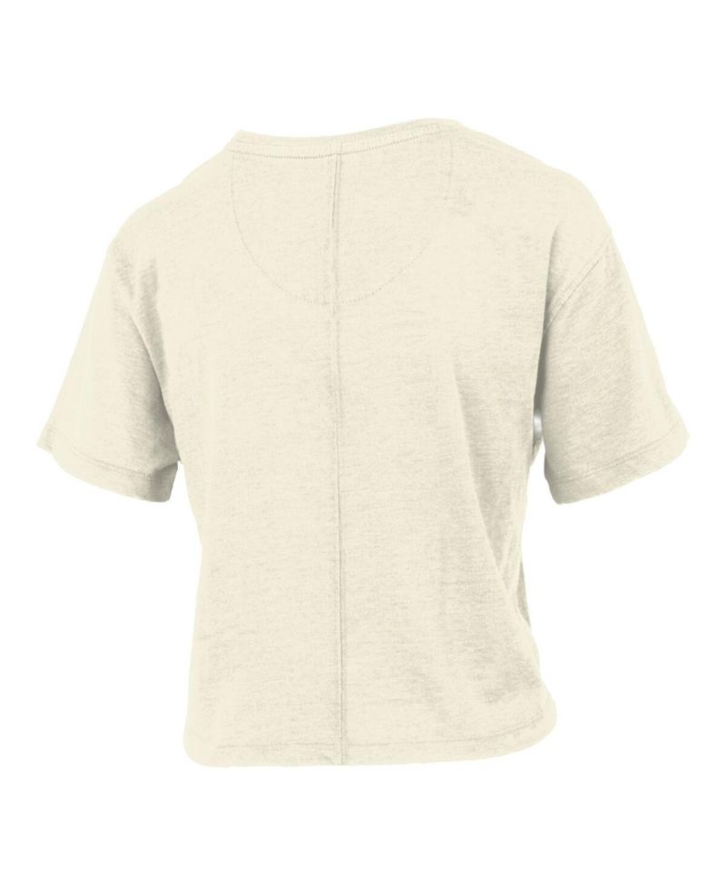 Women's Cream Miami Hurricanes Buckler Vintage Cropped T-Shirt