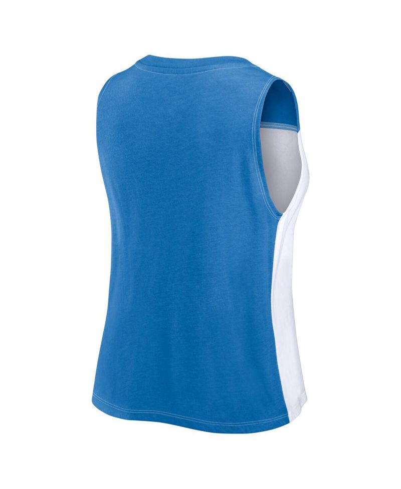 Women's Royal/White Chicago Cubs Color-Block Tank Top
