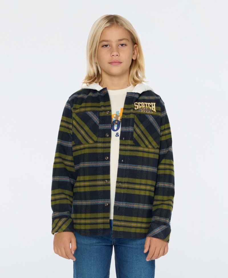 Big Boys Yarndye Hooded Shirt Jacket