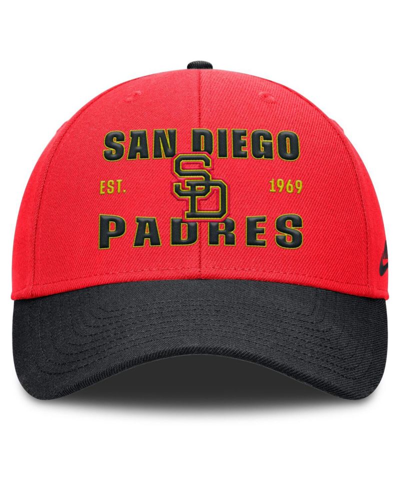 Men's Crimson/Black San Diego Padres Neon 90s Rise Adjustable Hat