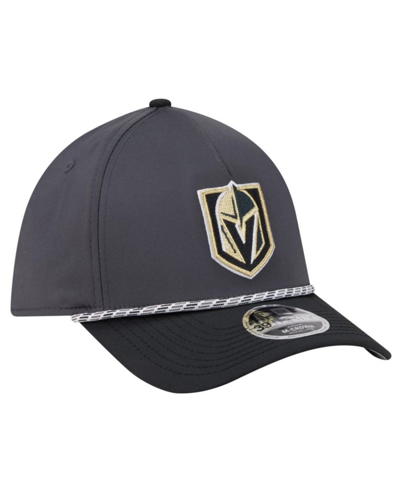 Men's Charcoal/Black Vegas Golden Knights 2-Tone Featherweight 39THIRTY A-Frame M-Crown Flex Hat
