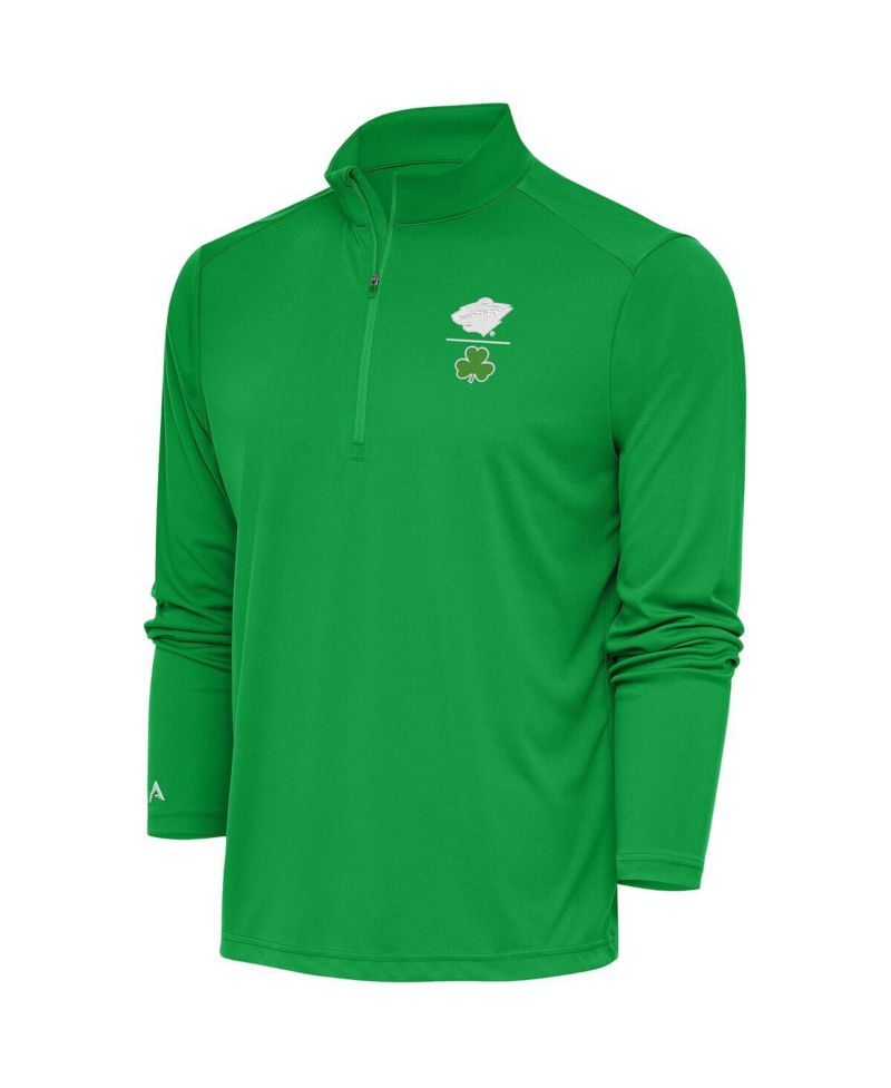 Men's Kelly Green Minnesota Wild Shamrock Tribute Quarter-Zip