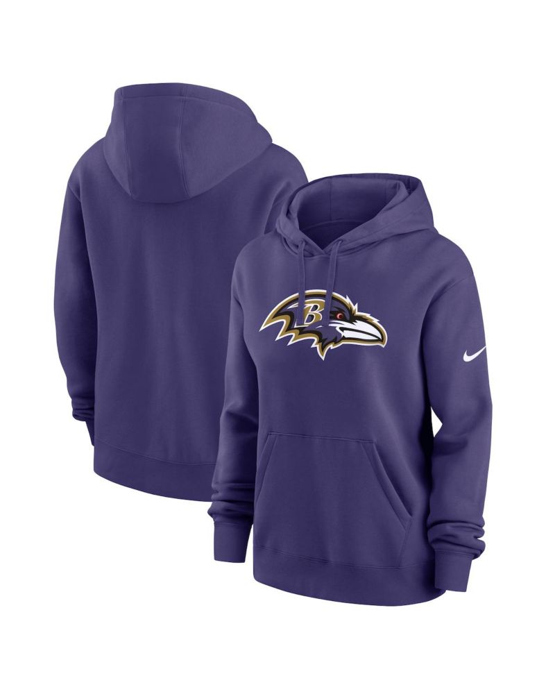 Women's Purple Baltimore Ravens Club Fleece Pullover Hoodie