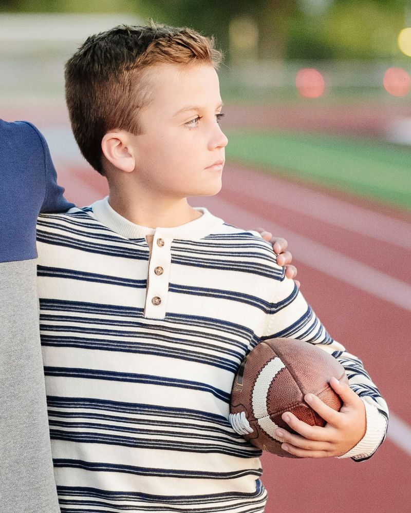 Hope and Henry Little and Big Boys' Organic Long Sleeve Henley Pullover Sweater with Elbow Patches