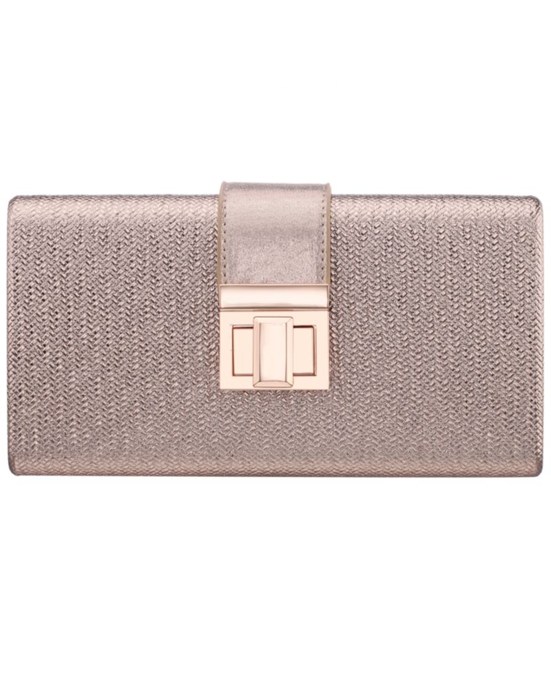 Embossed Woven Presley Minaudiere Small Clutch Handbag