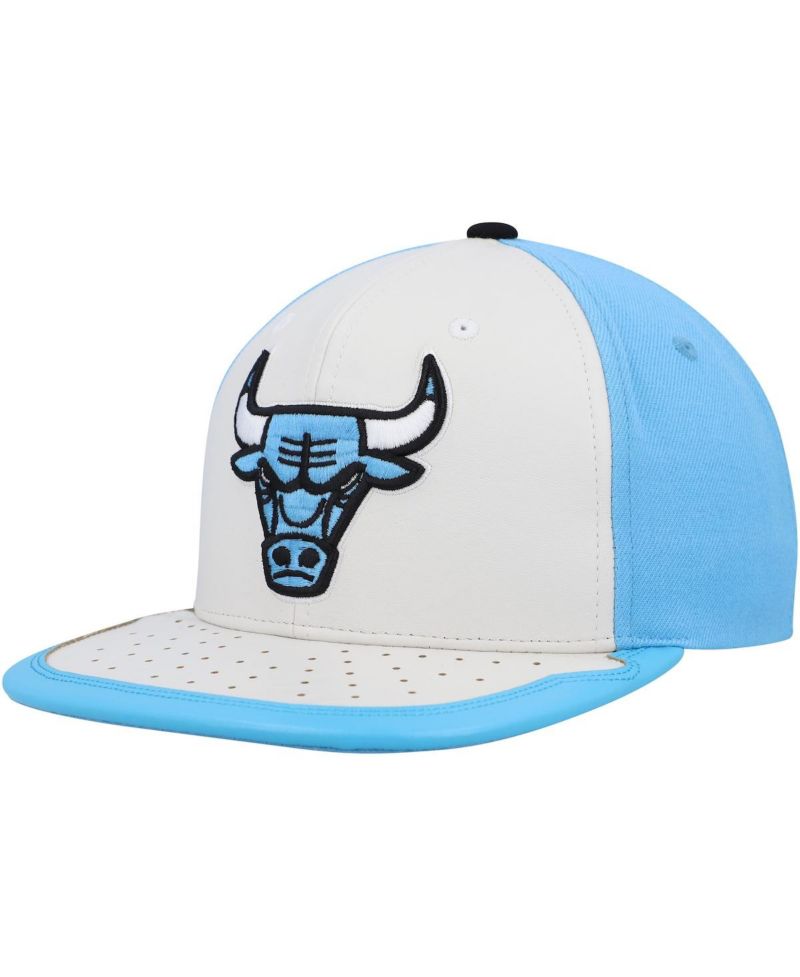 Men's White, Light Blue Chicago Bulls Day One Snapback Hat