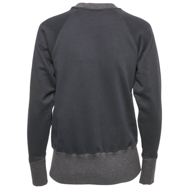 Women's Navy Blue Cotton Crew Neck Long Sleeve Sweatshirt