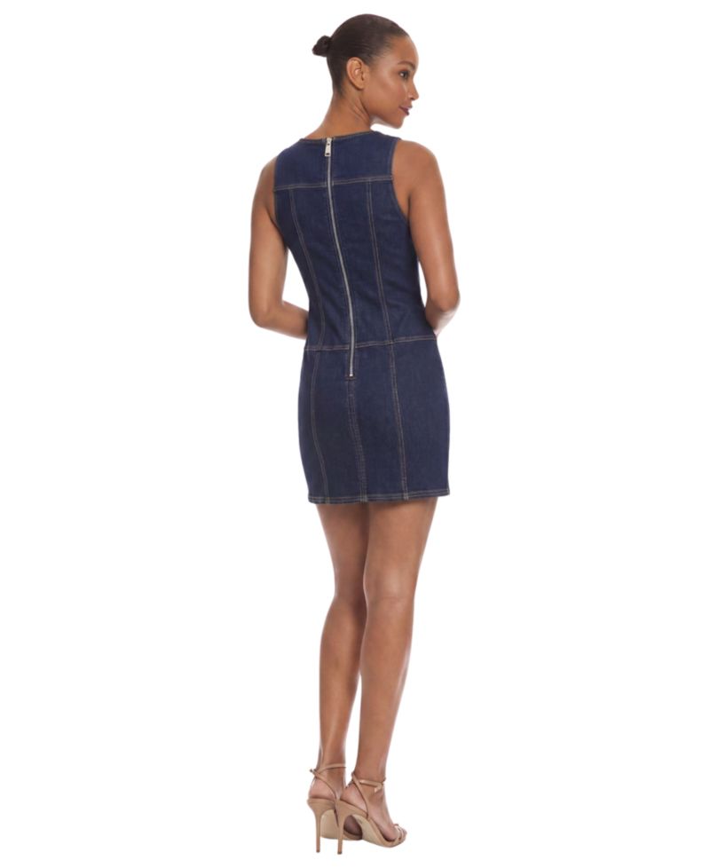 Women's Crewneck Denim Mini Dress