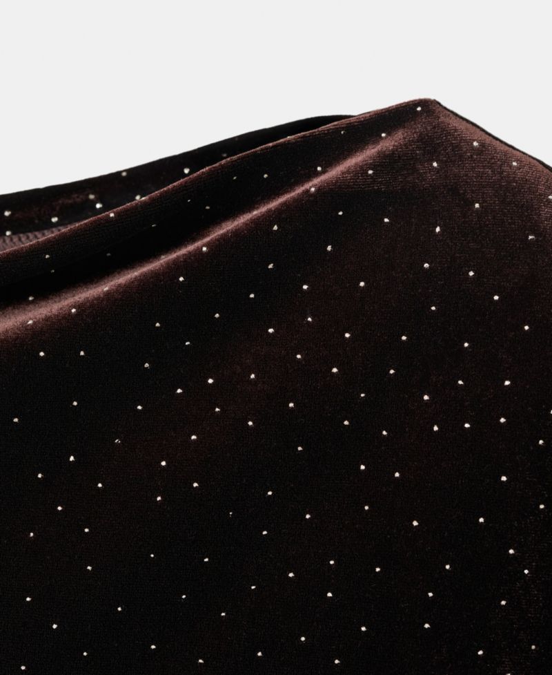 Women's Shiny Details Asymmetrical Velvet Dress