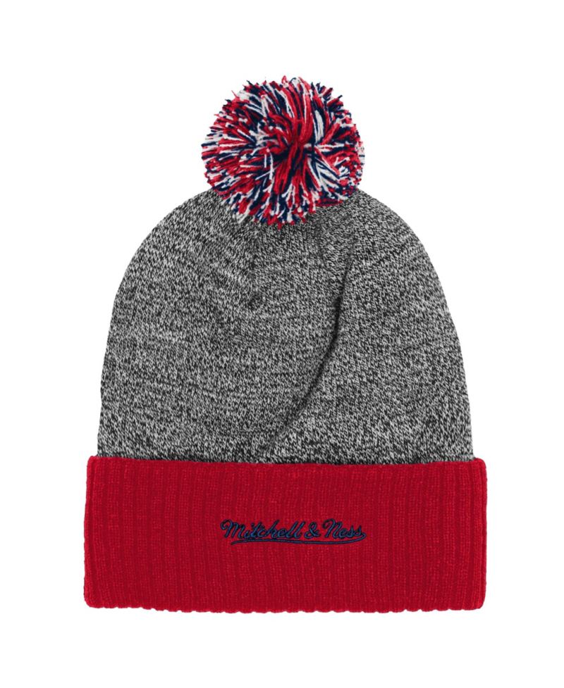 Big Boys and Girls Red/Gray Washington Capitals Mascot Cuffed Knit Hat with Pom