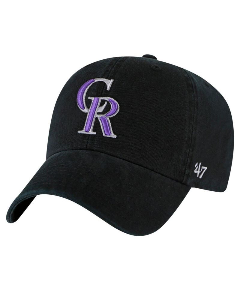 Big Boys and Girls Black Colorado Rockies Clean Up Adjustable Hat