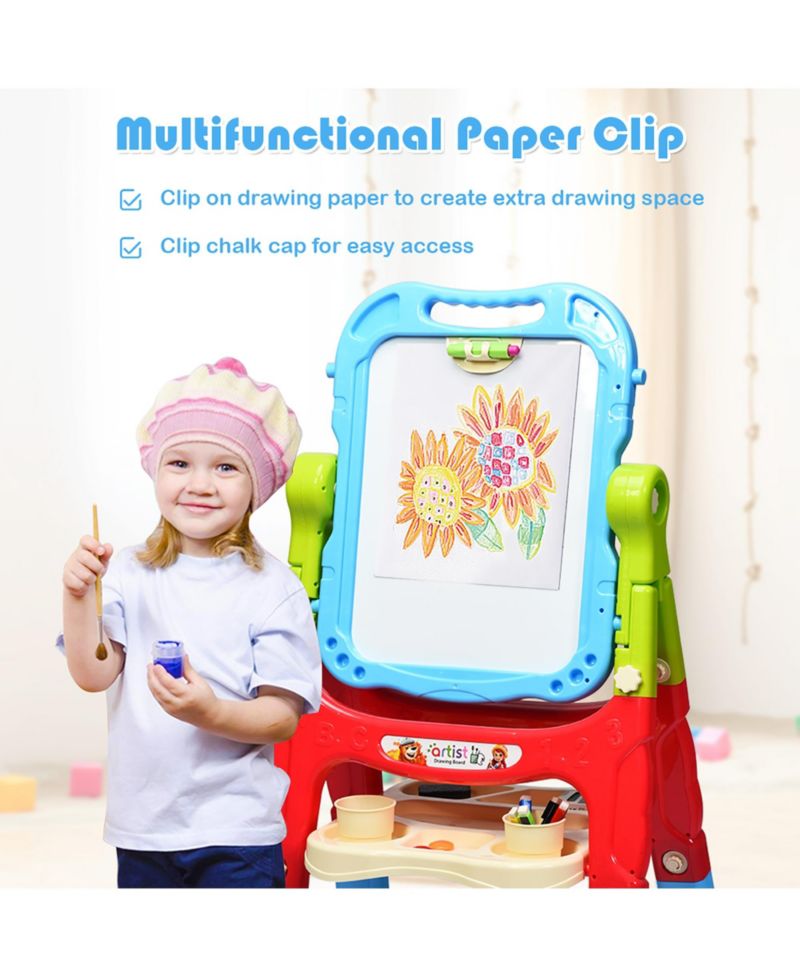 Height Adjustable Double-Sided Magnetic Kids Art Easel