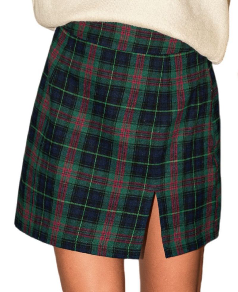 Women's Drama Club Plaid Mini Skirt