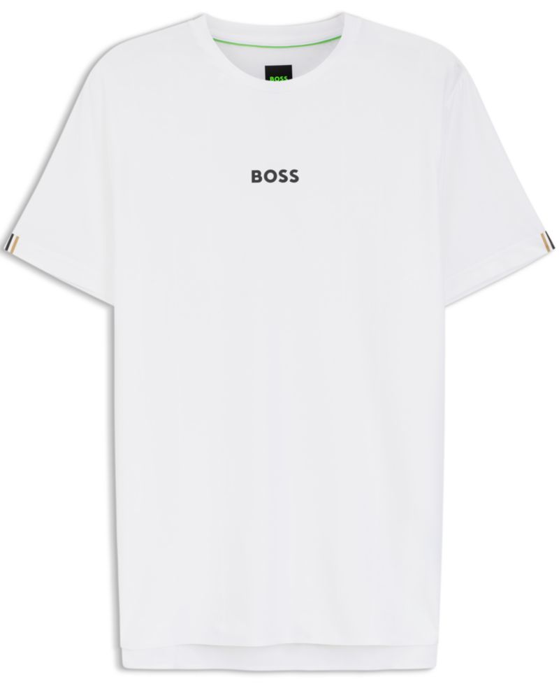 Men's Active Jacquard-Stripe Logo Slim-Fit T-Shirt