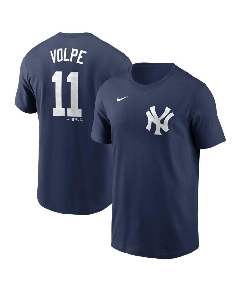 Men's Anthony Volpe Navy New York Yankees Fuse Name & Number T-Shirt