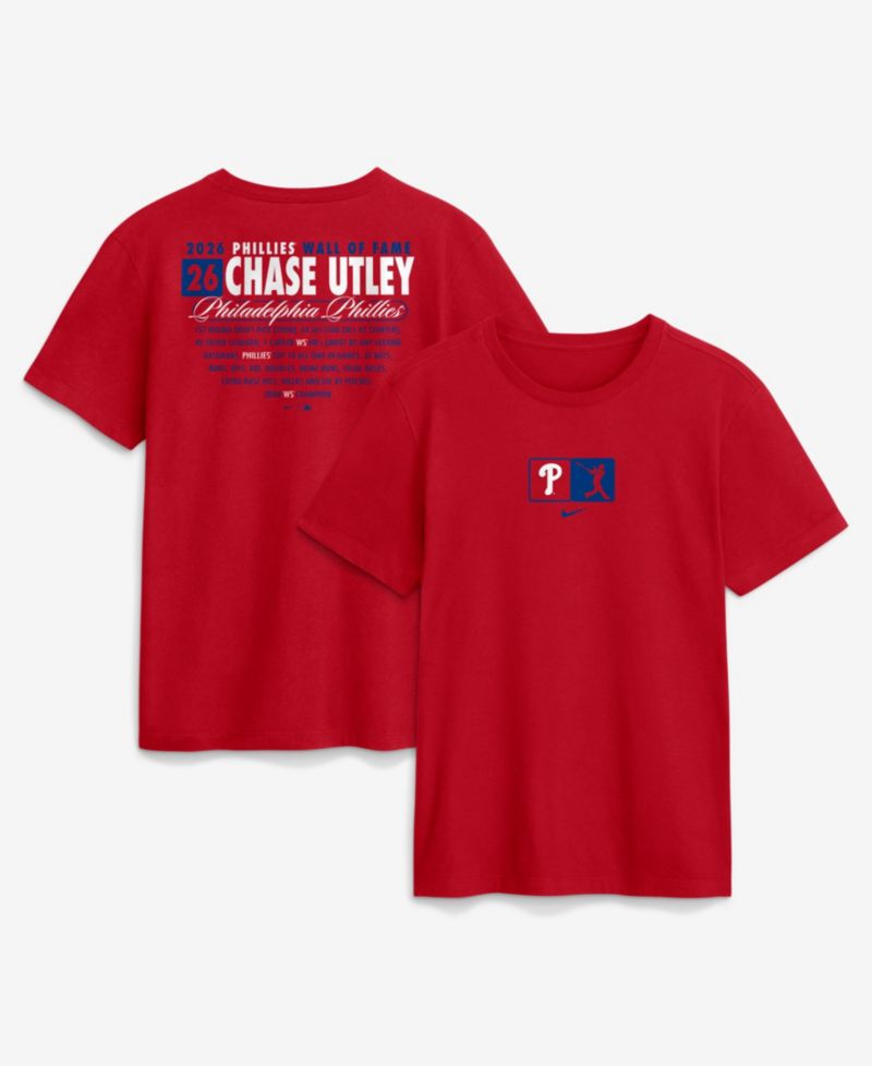 Men's Chase Utley Red Philadelphia Phillies Wall of Fame T-Shirt