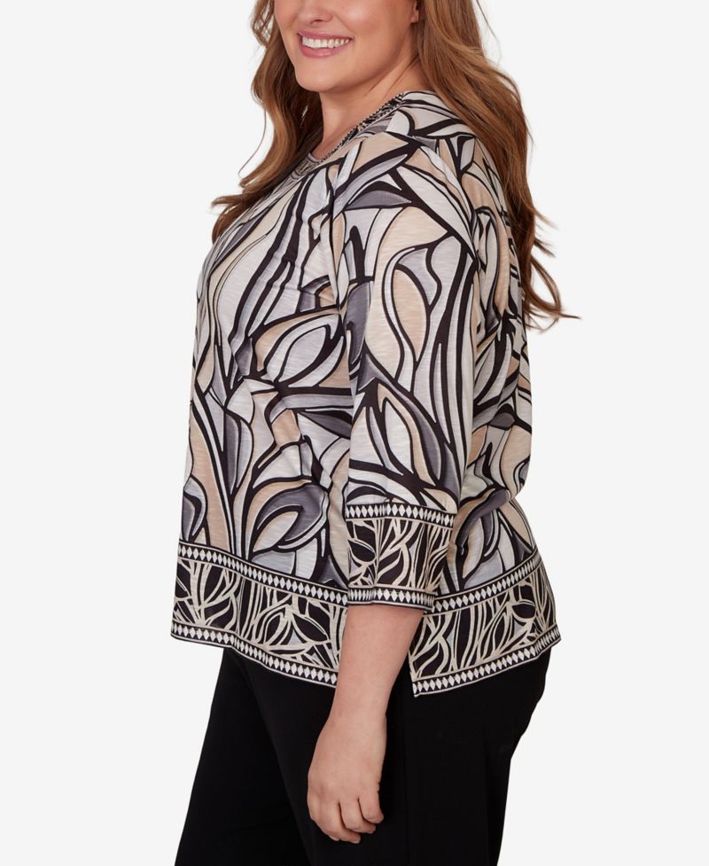 Plus Size Stained Glass Border Trim Top