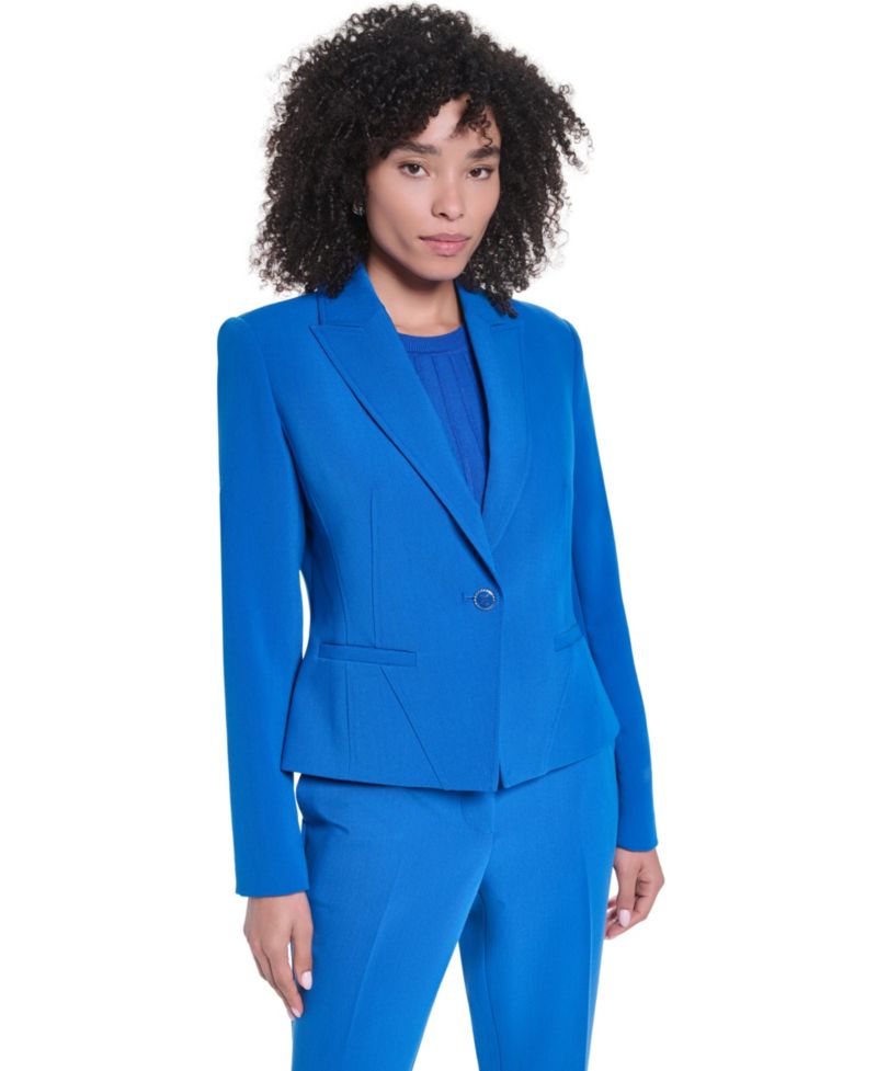 Women's V-Neck Cropped Tailored Blazer