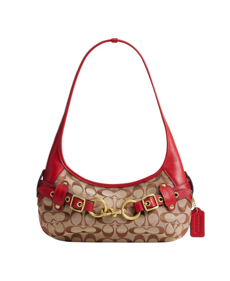 Belted Ergo Small Signature Jacquard Shoulder Bag 26
