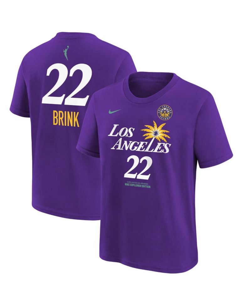 Men's and Woman's Cameron Brink Purple Los Angeles Sparks 2024 WNBA Draft Name & Number T-Shirt