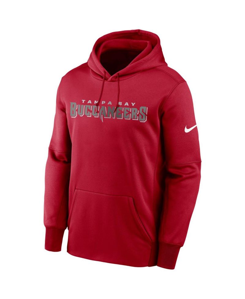 Men's Red Tampa Bay Buccaneers Fan Gear Wordmark Performance Pullover Hoodie