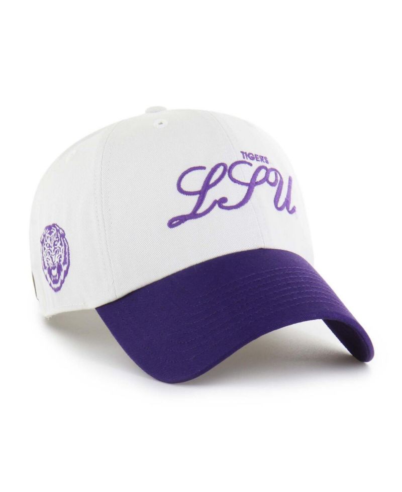 Men's White LSU Tigers Contemporary Basics Foundation Clean Up Adjustable Hat