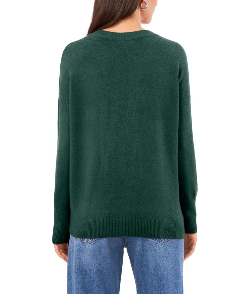 Women's Cozy V-Neck Dropped-Shoulder Sweater