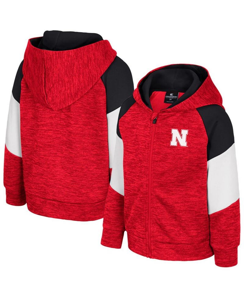 Toddler Scarlet Nebraska Huskers Spirit Hollow Full-Zip Hoodie