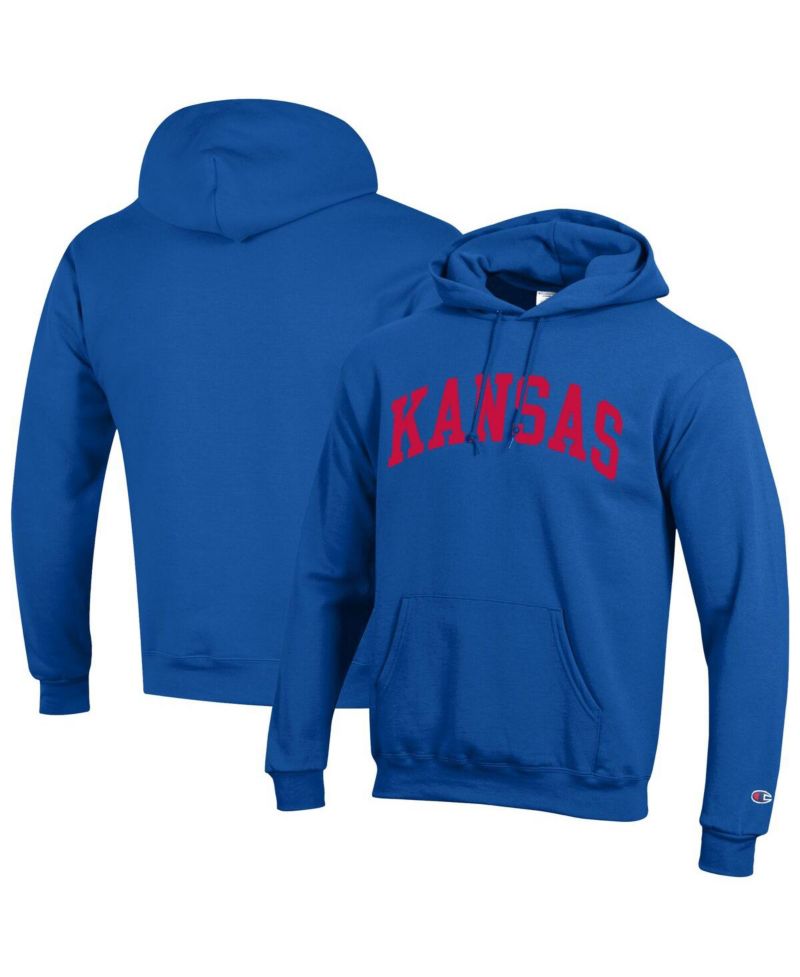 Men's Royal Kansas Jayhawks Basic Arch Fleece Pullover Hoodie